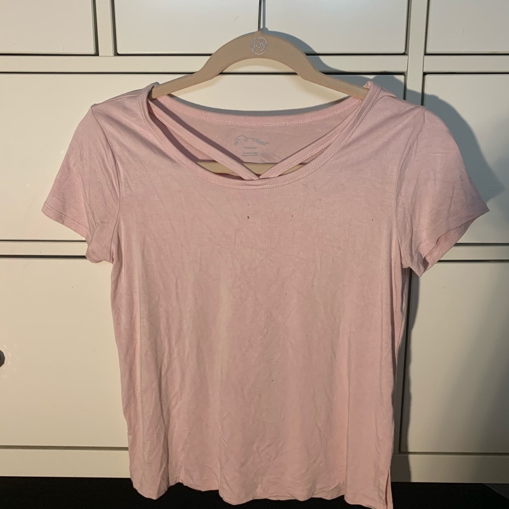 blush pink blouse